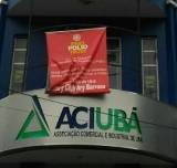 Banner afixado na cidade de Ubá