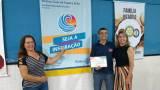 Marcelo Vasconcelos Rosa e a presidente Luciene Guarine